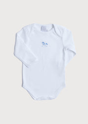 Newborn American Collar Bodysuit With Rocking Horse Embroidery Blue (0-3mths) Tops & Bodysuits  from Pepa London