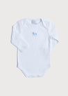 Newborn American Collar Bodysuit With Rocking Horse Embroidery Blue (0-3mths) Tops & Bodysuits  from Pepa London