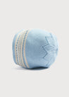 Leaf Detail Cotton Bonnet in Light Blue (0-6mths) Knitted Accessories  from Pepa London