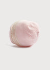 Leaf Detail Cotton Bonnet in Light Pink (0-6mths) Knitted Accessories  from Pepa London