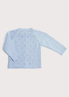 Openwork Coconut Button Cardigan in Dusty Blue (3-18mths) Knitwear  from Pepa London