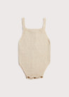 Openwork Coconut Button Knitted Dungaree in Beige (3-12mths) Knitwear  from Pepa London