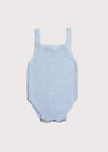 Openwork Knitted Dungaree in Dusty Blue (3-12mths) Knitwear  from Pepa London