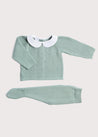 Peter Pan Collar Knitted Set in Green Knitwear  from Pepa London