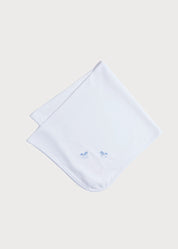 Newborn Blanket with Rocking Horse Embroidery Blue Knitted Accessories  from Pepa London