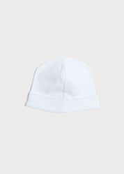 Newborn Bonnet with Rocking Horse Embroidery Blue (0-3mths) Knitted Accessories  from Pepa London