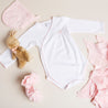 Pink Handsmocked Cotton Kimono Bodysuit (0-6mths) Tops & Bodysuits  from Pepa London
