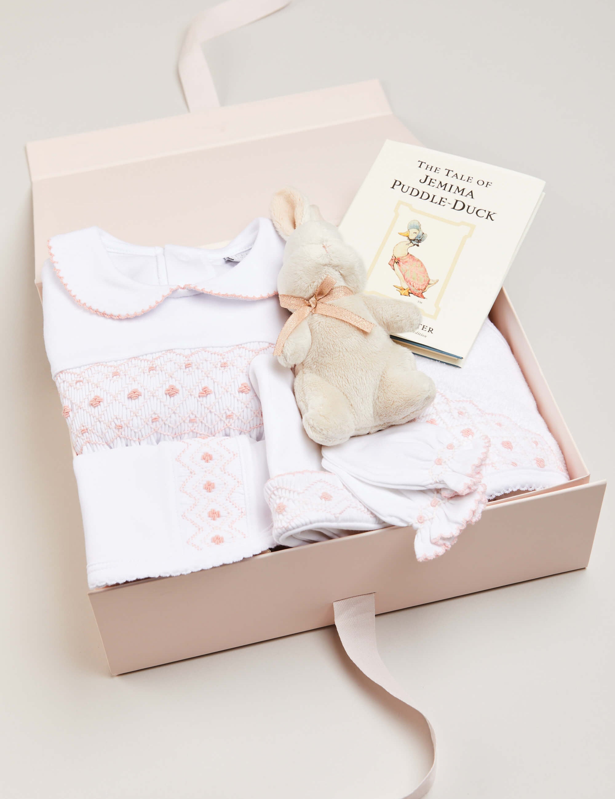 Newborn Hand Smocked Gift Set in Pink Look  from Pepa London