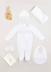 Newborn Hand Smocked Gift Set in Green Look  from Pepa London
