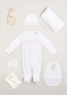 Newborn Hand Smocked Gift Set in Pink Look  from Pepa London