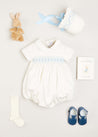 Traditional Hand Smocked Gift Set in Blue Look  from Pepa London