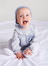 Winter Knitted Blue Wool Bonnet Knitted Accessories  from Pepa London