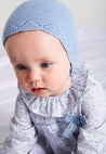 Winter Knitted Blue Wool Bonnet Knitted Accessories  from Pepa London
