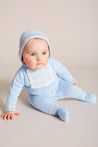 Blue Striped Cotton Bonnet (0-6mths) Knitted Accessories  from Pepa London