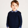 Classic Boys Sweater in Blue (12mths-10yrs) Knitwear  from Pepa London