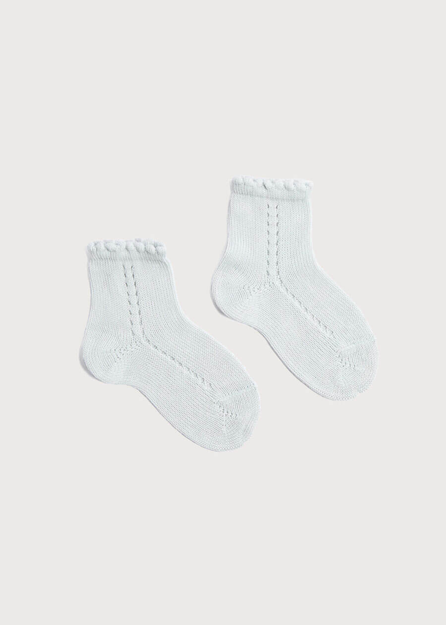 Openwork short socks - Pale grey (0mths-8yrs) Socks  from Pepa London