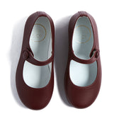 Girls Burgundy Leather Mary Jane Shoes SHOES from Pepa London