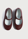Leather Mary Jane Shoes in Burgundy (24-34EU) Shoes  from Pepa London