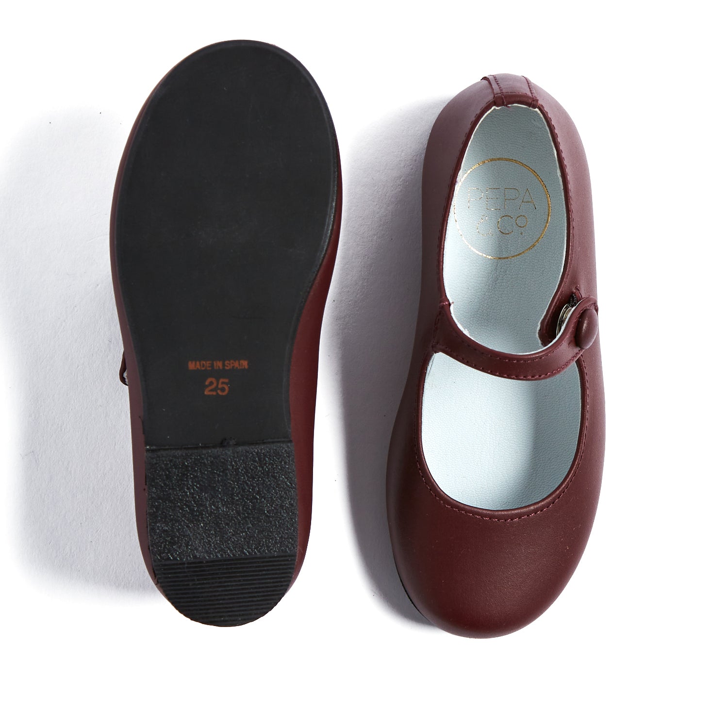 Girls Burgundy Leather Mary Jane Shoes SHOES from Pepa London