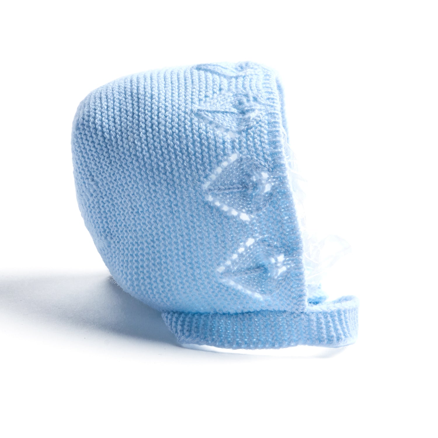 Blue Knitted Openwork Bonnet Knitted Accessories  from Pepa London