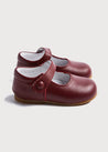 Mary Jane Baby Shoes in Burgundy (20-24EU) Shoes  from Pepa London