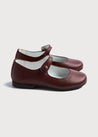 Leather Mary Jane Shoes in Burgundy (24-34EU) Shoes  from Pepa London