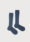 Denim Ribbed Knee-High Socks (3mths-8yrs) Socks  from Pepa London