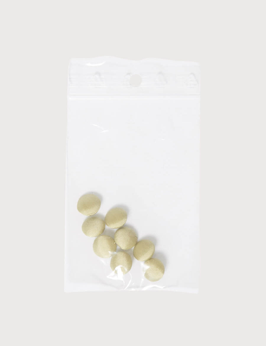 Green silk covered buttons Buttons  from Pepa London