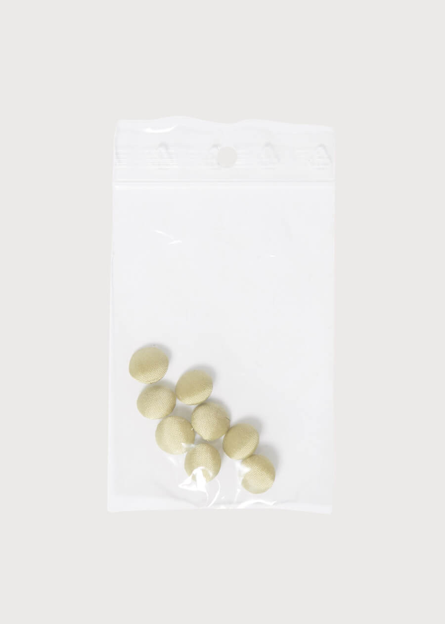Green silk covered buttons Buttons  from Pepa London