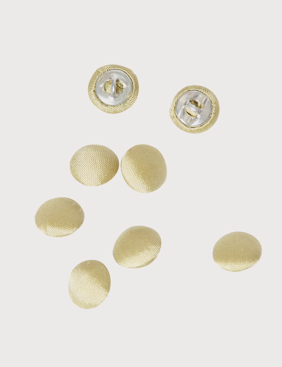 Green silk covered buttons Buttons  from Pepa London