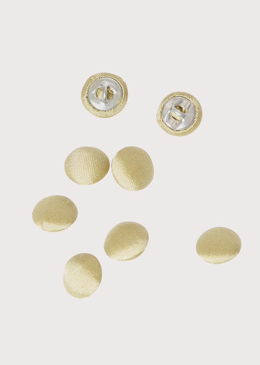 Green silk covered buttons Buttons  from Pepa London