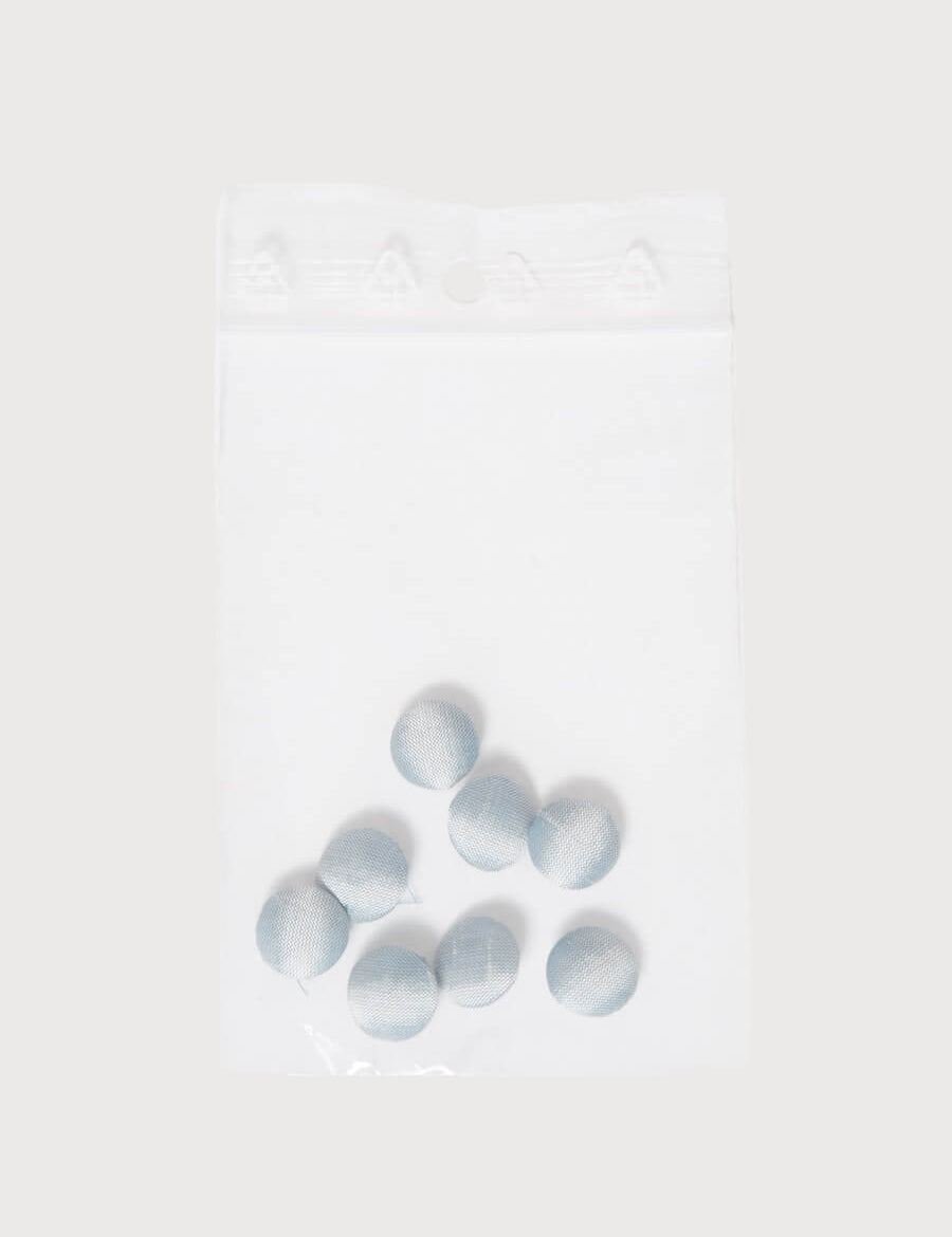 Blue silk covered buttons Buttons  from Pepa London