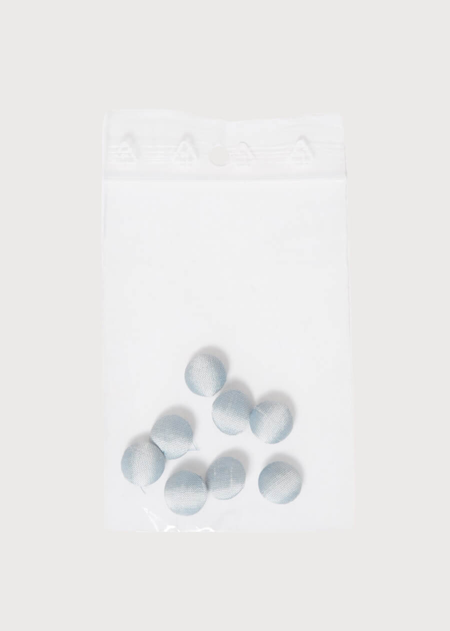 Blue silk covered buttons Buttons  from Pepa London
