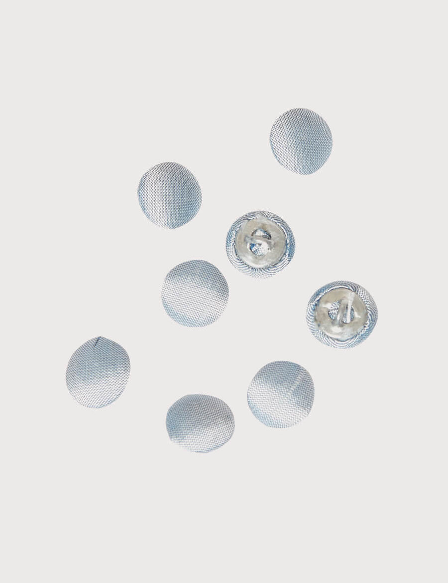 Blue silk covered buttons Buttons  from Pepa London