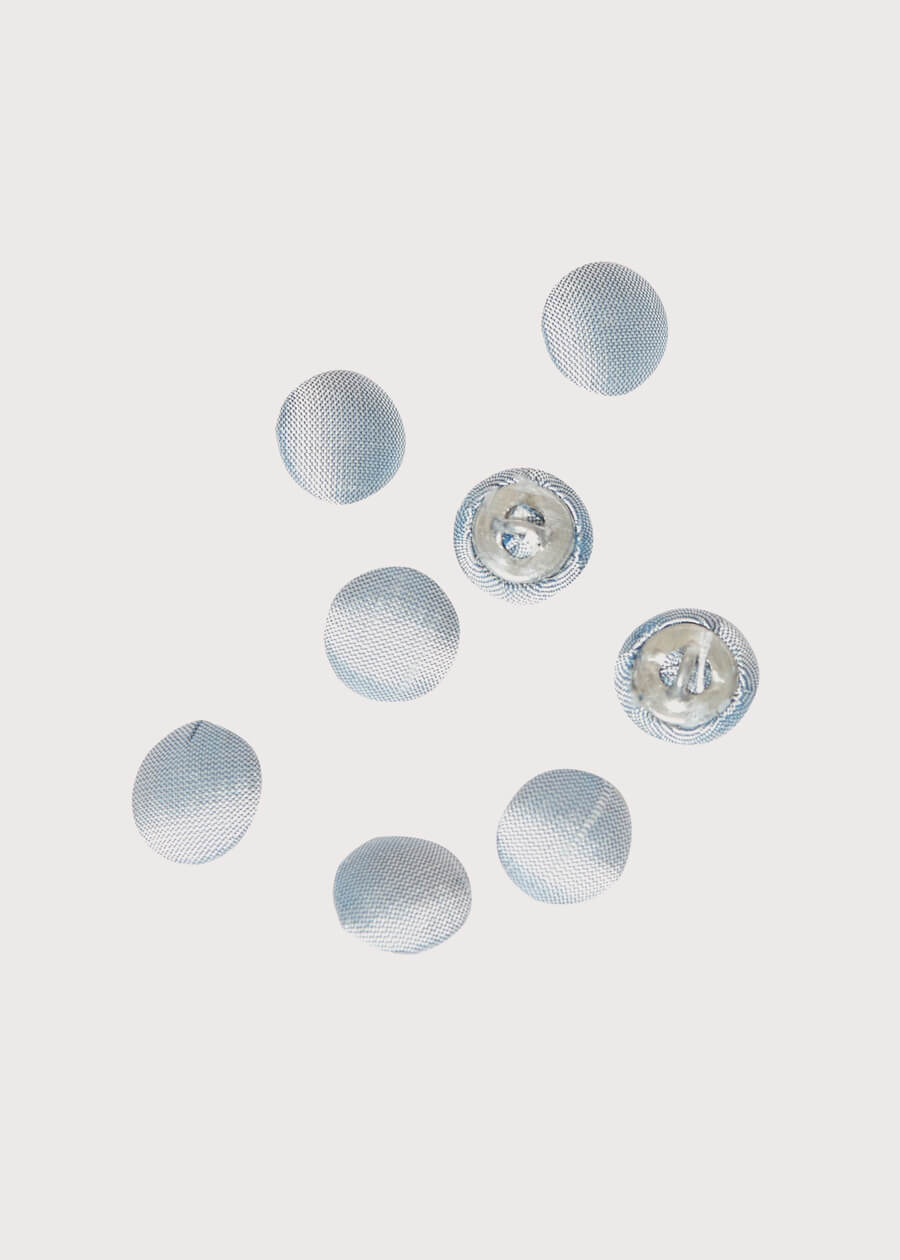 Blue silk covered buttons Buttons  from Pepa London