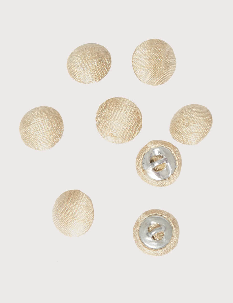 Beige Silk Covered Buttons Buttons  from Pepa London