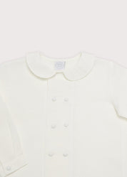White Double-Breasted Peter Pan Collar Shirt (12mths-10yrs) Shirts  from Pepa London