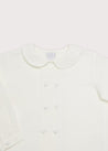 White Double-Breasted Peter Pan Collar Shirt (12mths-10yrs) Shirts  from Pepa London