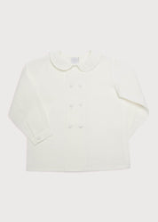 White Double-Breasted Peter Pan Collar Shirt (12mths-10yrs) Shirts  from Pepa London