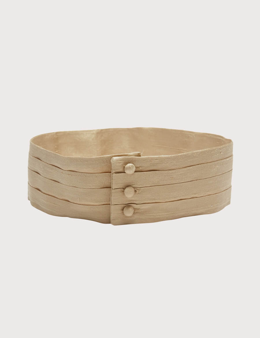 Beige Silk Pageboy Cummerbund Belts  from Pepa London