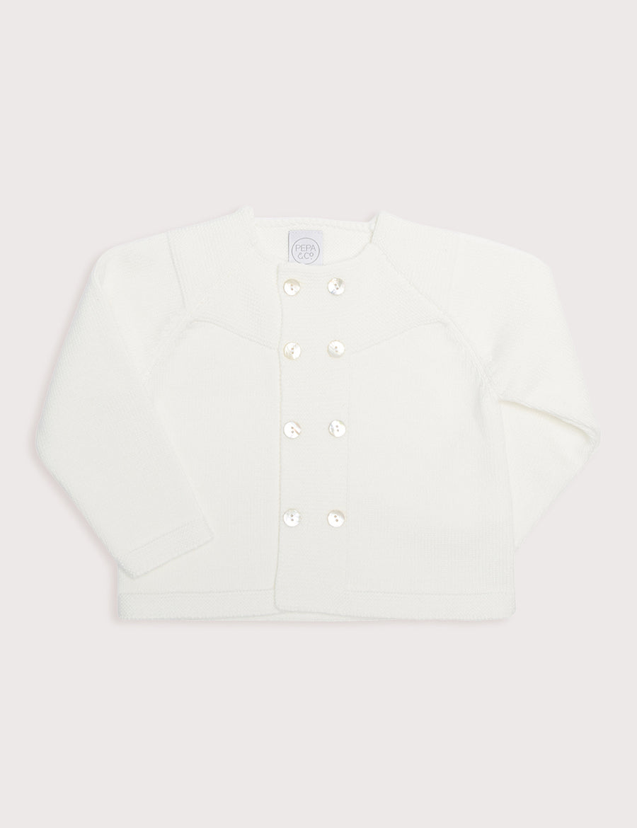 Boys Celebration Cardigan Ivory (2-8yrs) Knitwear  from Pepa London