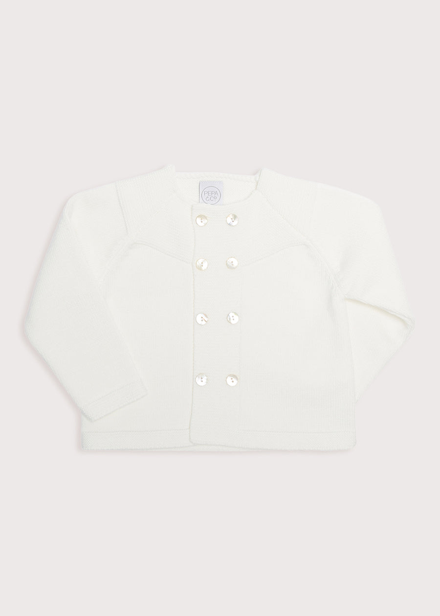 Boys Celebration Cardigan Ivory (2-8yrs) Knitwear  from Pepa London