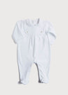 Peter Pan Collar Velour Nightwear in White (0-12mths) Nightwear  from Pepa London