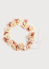 Flower Pearl Detail Crown in Pink Hair Accessories  from Pepa London