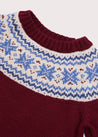 Classic Fair Isle Merino Wool Jumper in Burgundy (12mths-10yrs) Knitwear  from Pepa London