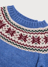 Classic Fair Isle Merino Wool Jumper in Blue (12mths-10yrs) Knitwear  from Pepa London