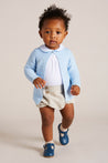 Blue Knitted Baby Cardigan (0-12mths) Knitwear  from Pepa London