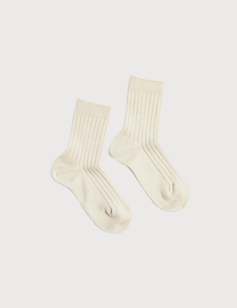 Ribbed Short Socks in Beige (0mths-10yrs) Socks from Pepa London