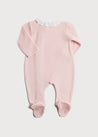 Ruffle Collar Velour Nightwear in Pink (0-12mths) Nightwear  from Pepa London