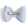 Big Bow Clip in Light Blue Oxford Stripes Hair Accessories  from Pepa London